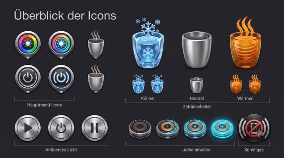 Bedienoberfläche für Ausströmer und Cupholder – Ansicht 3