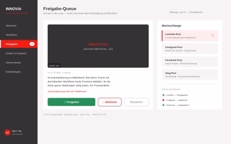 Interface-Konzept für ein KI-Automatisierungs-Dashboard – Ansicht 3
