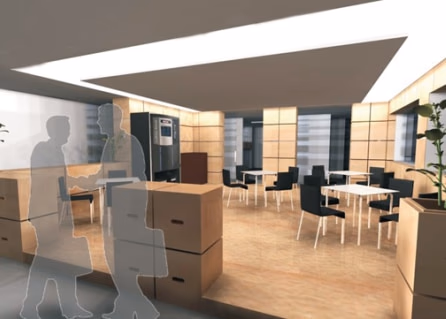Innenraumkonzept für 1.000 m² Bürotrakt – Ansicht 4