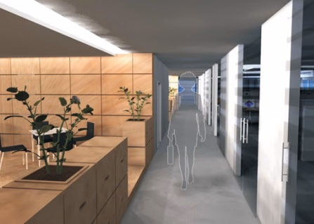 Innenraumkonzept für 1.000 m² Bürotrakt – Ansicht 2